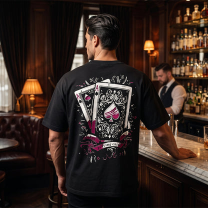 Herren-T-Shirt mit Spielkartenmotiv