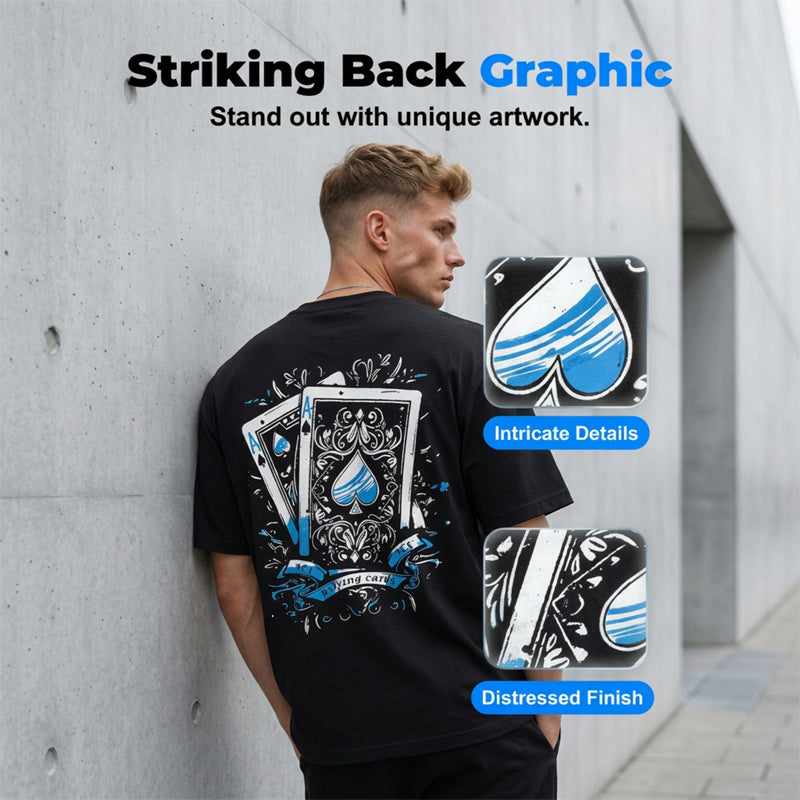 Herren-T-Shirt mit Spielkartenmotiv
