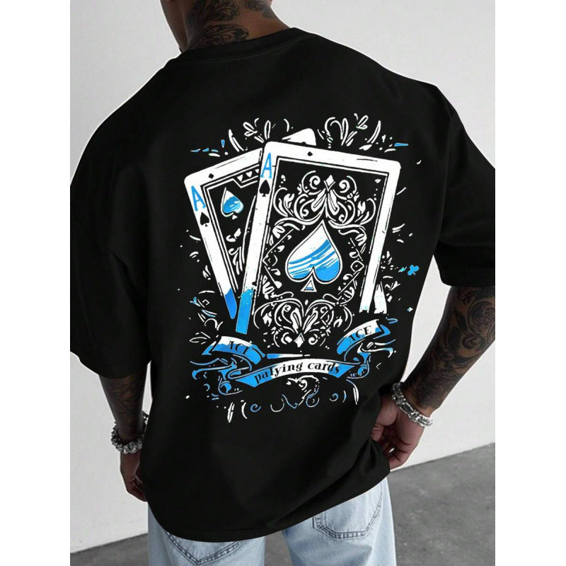 Herren-T-Shirt mit Spielkartenmotiv
