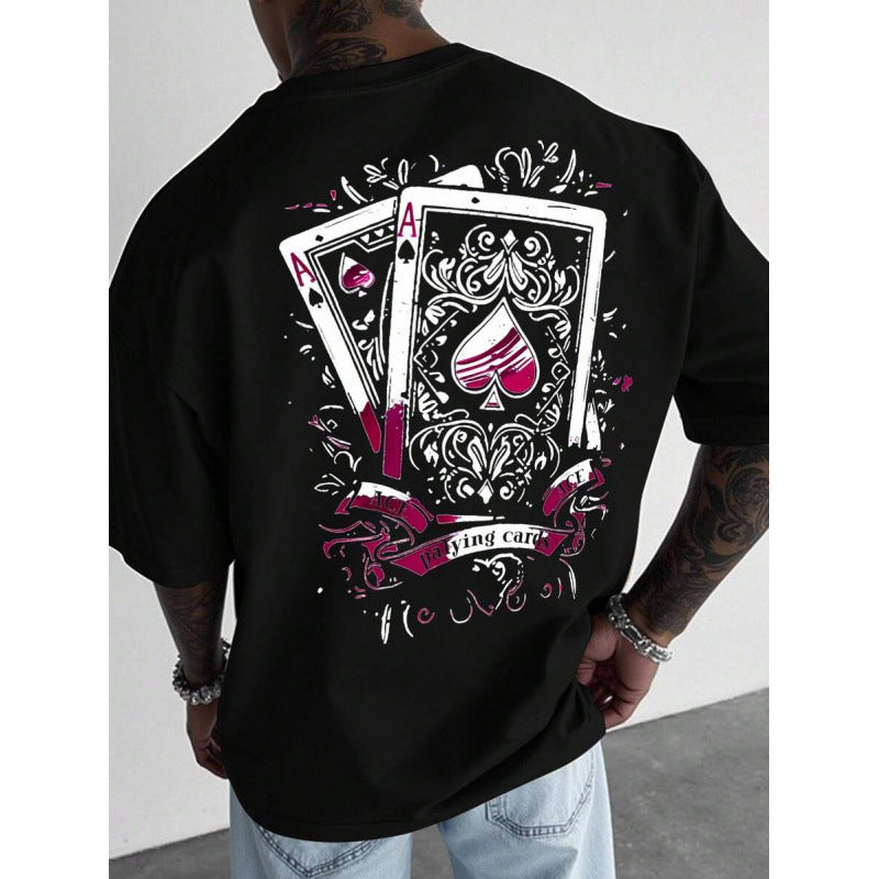Herren-T-Shirt mit Spielkartenmotiv