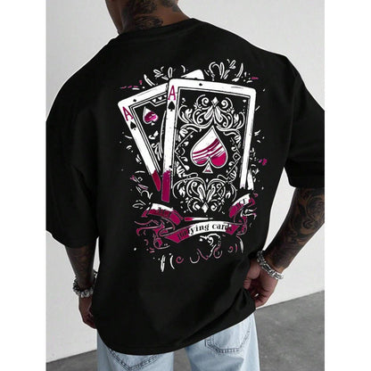 Herren-T-Shirt mit Spielkartenmotiv