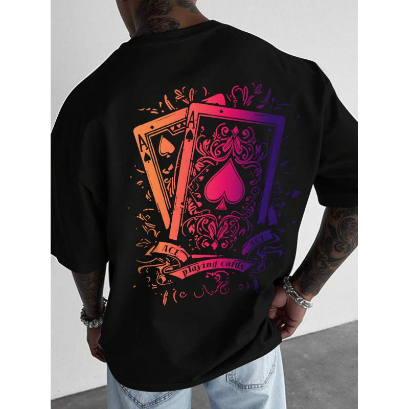 Herren-T-Shirt mit Spielkartenmotiv