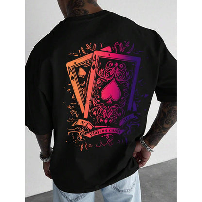 Herren-T-Shirt mit Spielkartenmotiv