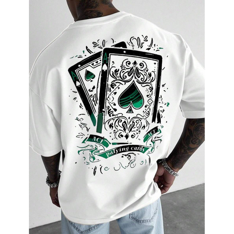 Herren-T-Shirt mit Spielkartenmotiv