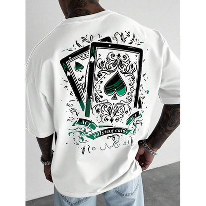 Herren-T-Shirt mit Spielkartenmotiv