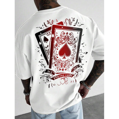 Herren-T-Shirt mit Spielkartenmotiv