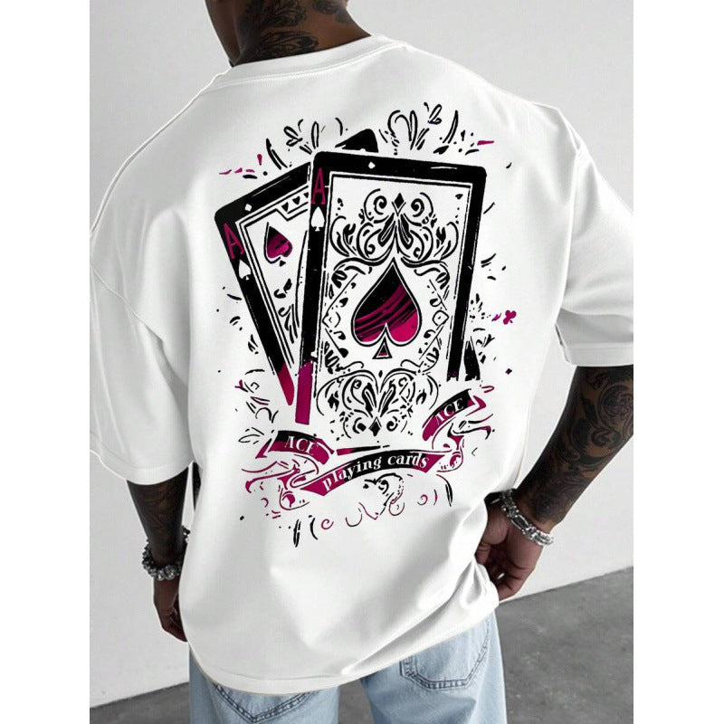 Herren-T-Shirt mit Spielkartenmotiv