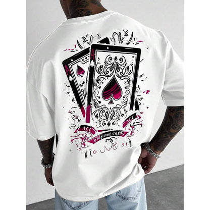 Herren-T-Shirt mit Spielkartenmotiv