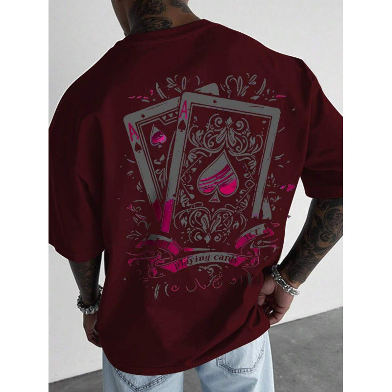 Herren-T-Shirt mit Spielkartenmotiv