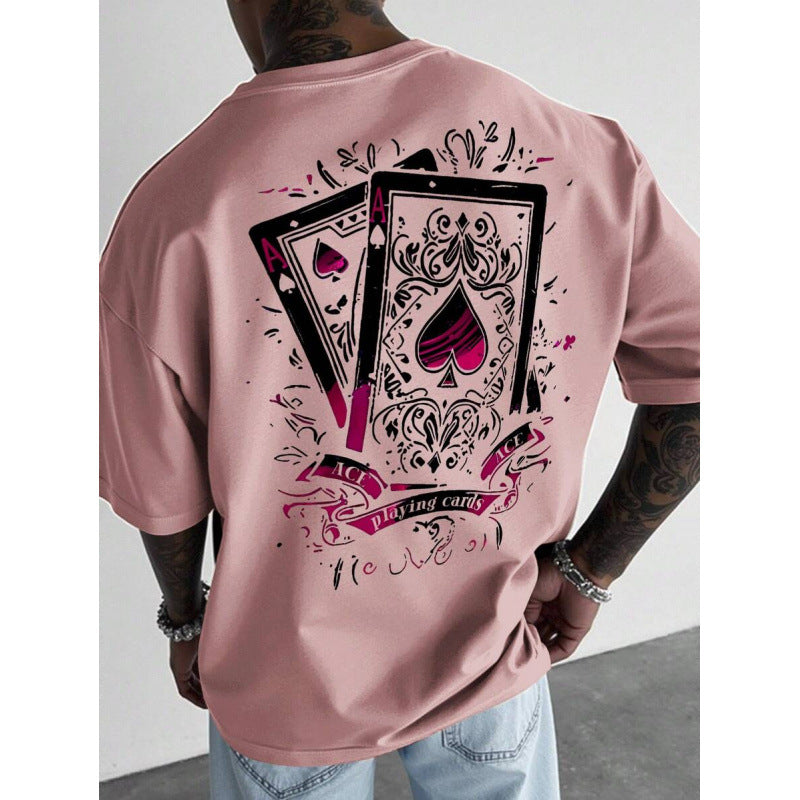 Herren-T-Shirt mit Spielkartenmotiv