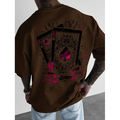 Herren-T-Shirt mit Spielkartenmotiv