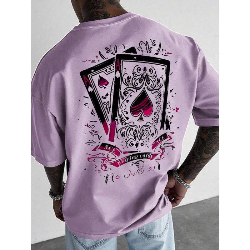Herren-T-Shirt mit Spielkartenmotiv