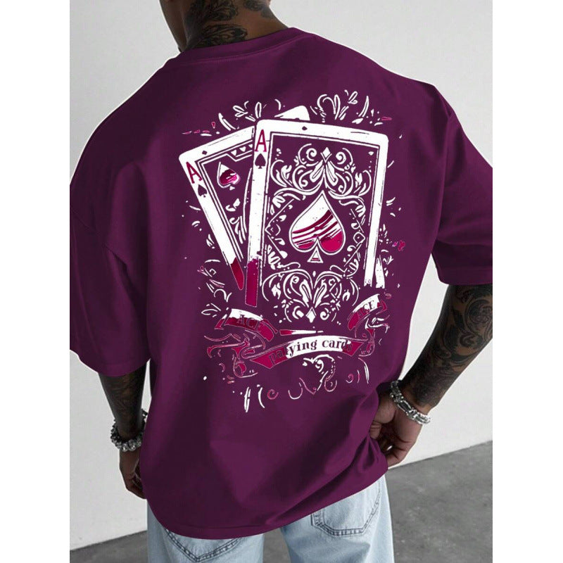 Herren-T-Shirt mit Spielkartenmotiv