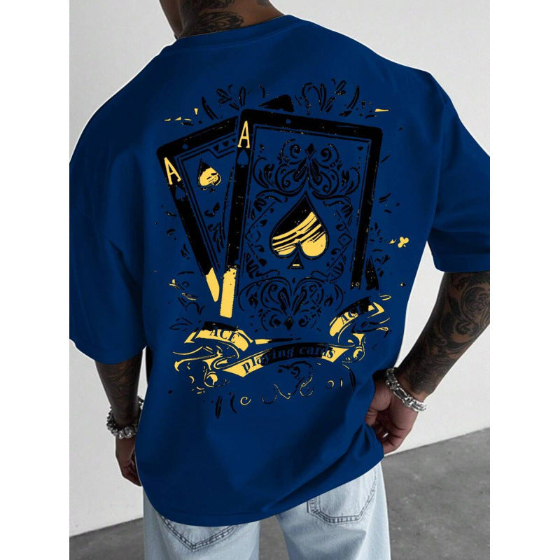 Herren-T-Shirt mit Spielkartenmotiv