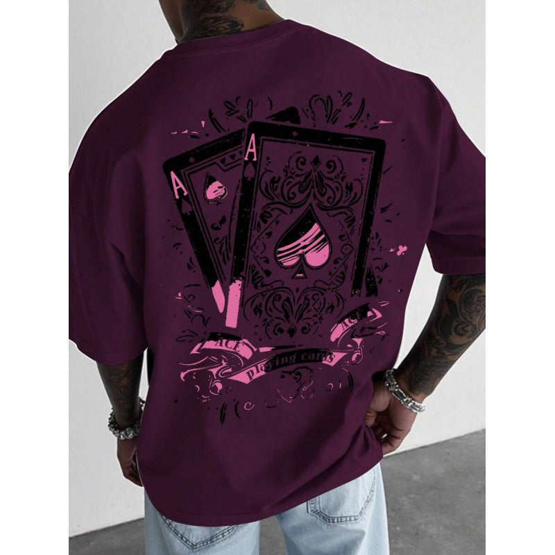 Herren-T-Shirt mit Spielkartenmotiv