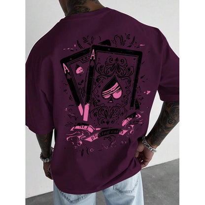Herren-T-Shirt mit Spielkartenmotiv