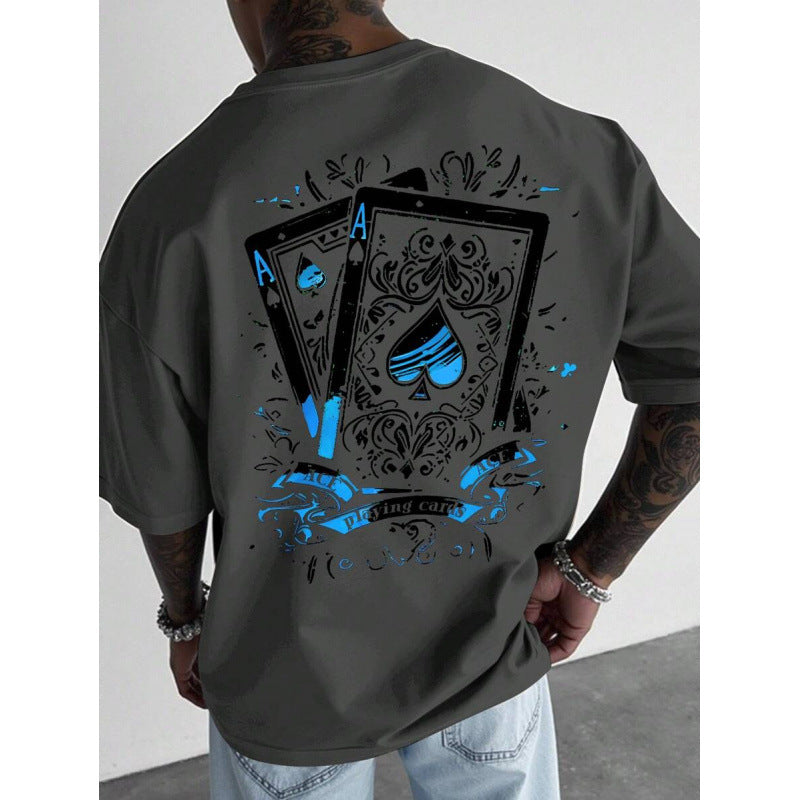 Herren-T-Shirt mit Spielkartenmotiv