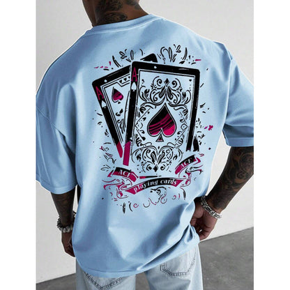 Herren-T-Shirt mit Spielkartenmotiv