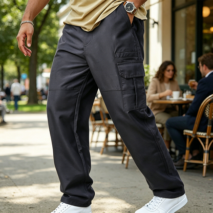 Herren-Cargohose mit geradem Bein und lockerer Passform
