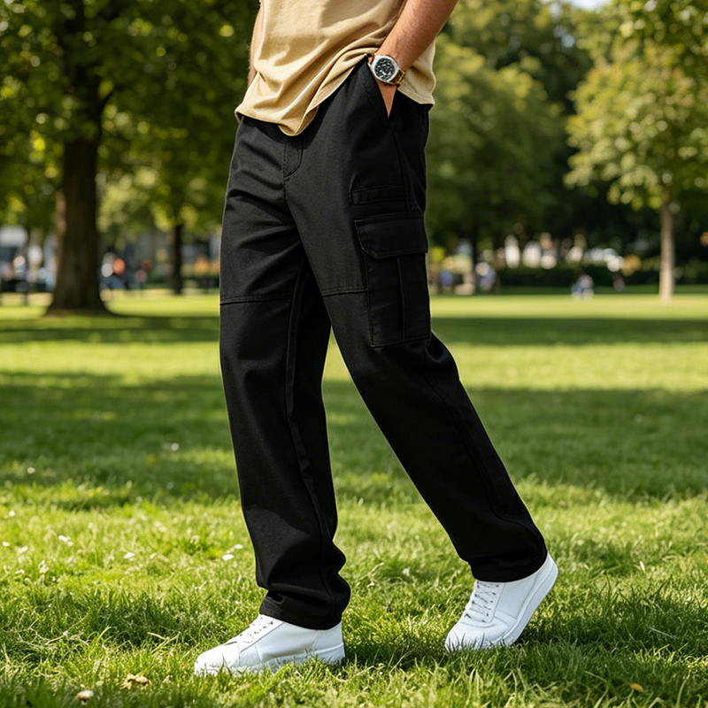Herren-Cargohose mit geradem Bein und lockerer Passform