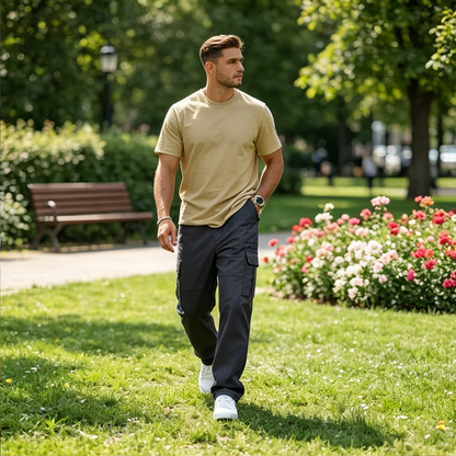 Herren-Cargohose mit geradem Bein und lockerer Passform