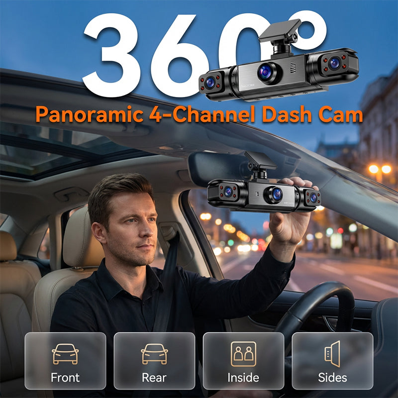 📹 50% RABATT! 🚘 360°-Dashcam mit 1080P HD-Aufnahme – Lückenlose Überwachung & Nachtsicht – Perfekt für sicheres Fahren und Parken – einfache Installation, Loop-Aufnahme & parküberwachung 🔄