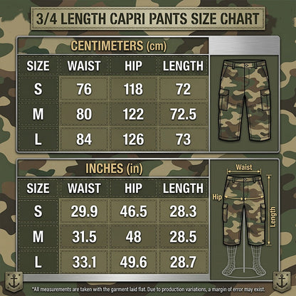 Unisex-Cargoshorts mit weitem Bein und Camouflage-Muster