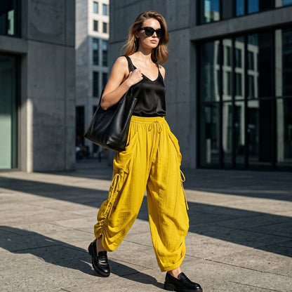 Damen-Laternenhose mit lockerer Passform und Kordelzug