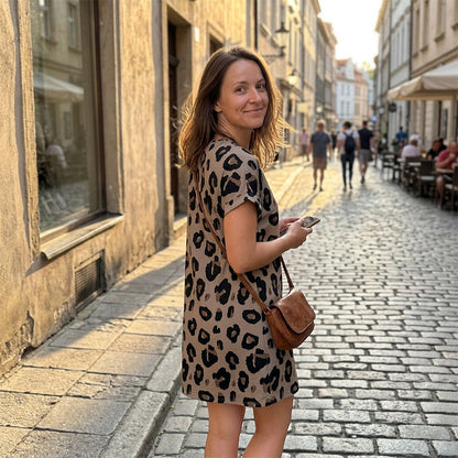 👗 JETZT 50 % RABATT! 🌬️ T-Shirt-Kleid mit V-Ausschnitt – Lässig & luftig – Sommer-Must-have ☀️