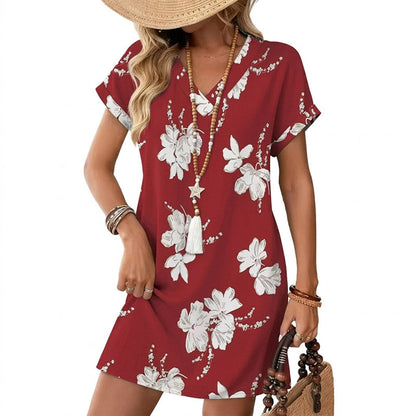 👗 JETZT 50 % RABATT! 🌬️ T-Shirt-Kleid mit V-Ausschnitt – Lässig & luftig – Sommer-Must-have ☀️