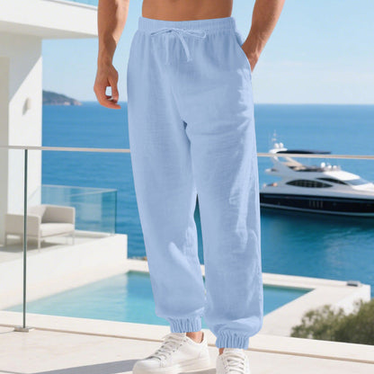 👖 🌾 Herren Freizeithose aus Leinen-Mix mit Kordelzug – Bequem, leicht & perfekt für Sommer und Alltag ✨