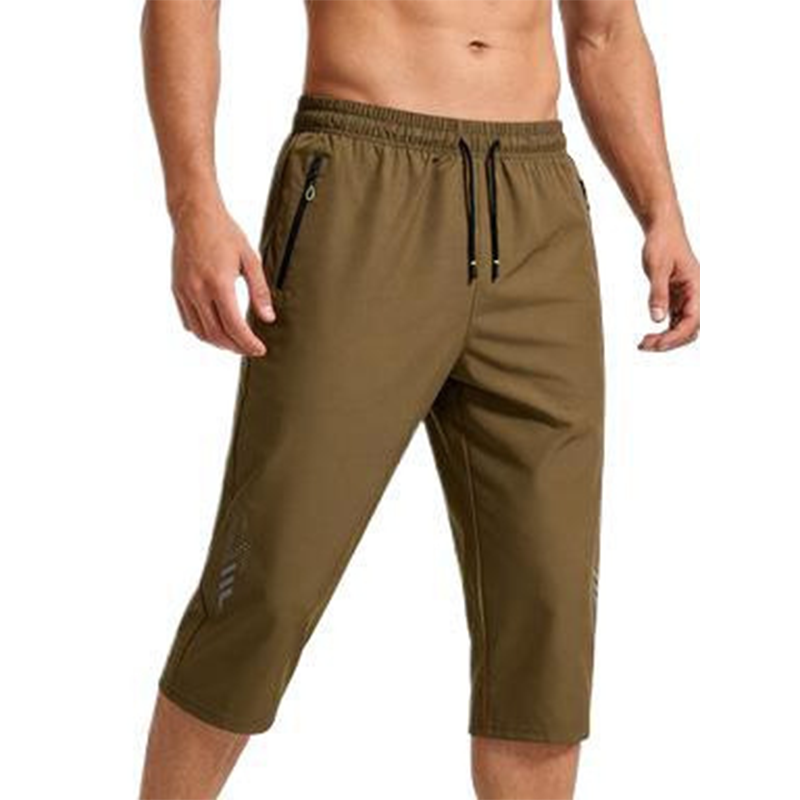 🩳 Nur für kurze Zeit: 50 % Rabatt! ✨ 3/4-Jogginghose für Herren – Schnelltrocknend – Elastischer Bund, Reißverschlusstaschen, Leichtgewicht 🏃‍♂️