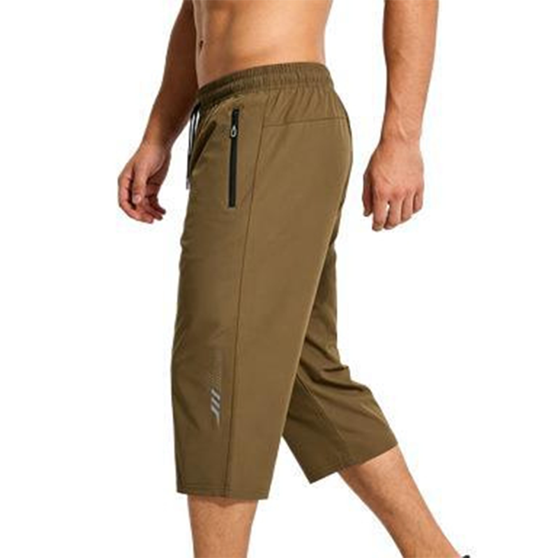 🩳 Nur für kurze Zeit: 50 % Rabatt! ✨ 3/4-Jogginghose für Herren – Schnelltrocknend – Elastischer Bund, Reißverschlusstaschen, Leichtgewicht 🏃‍♂️