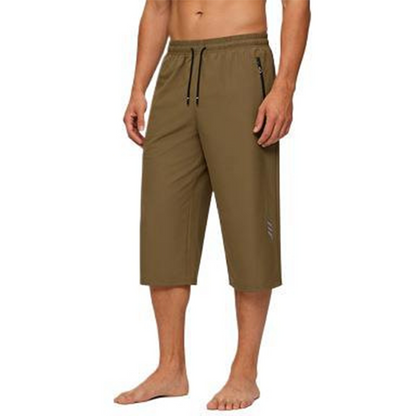 🩳 Nur für kurze Zeit: 50 % Rabatt! ✨ 3/4-Jogginghose für Herren – Schnelltrocknend – Elastischer Bund, Reißverschlusstaschen, Leichtgewicht 🏃‍♂️