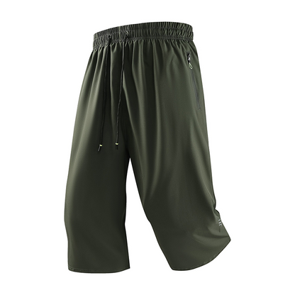 🩳 Nur für kurze Zeit: 50 % Rabatt! ✨ 3/4-Jogginghose für Herren – Schnelltrocknend – Elastischer Bund, Reißverschlusstaschen, Leichtgewicht 🏃‍♂️