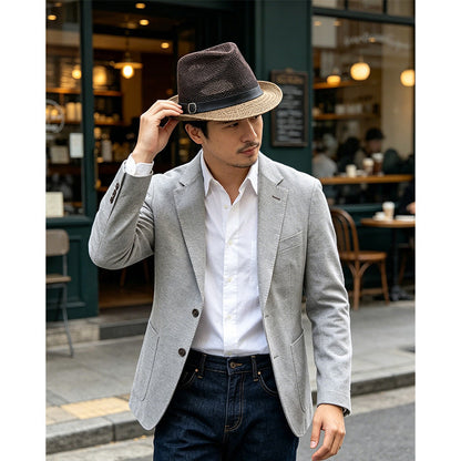 ⏳Nur für kurze Zeit 50 % Rabatt⏰Sommer-Strohhut Fedora mit stylischem Schnallenband🎩