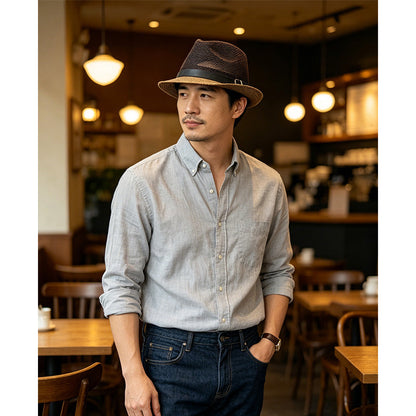 ⏳Nur für kurze Zeit 50 % Rabatt⏰Sommer-Strohhut Fedora mit stylischem Schnallenband🎩