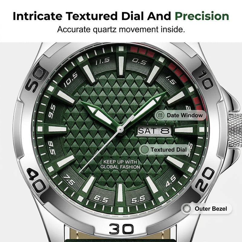 ⌚ LIMITED-TIME 50% OFF! 💥 Men's Luminous Quartz 30M Sports Wristwatch – 3D Geometric Dial, Anti-Scratch, Water Resistant ✨