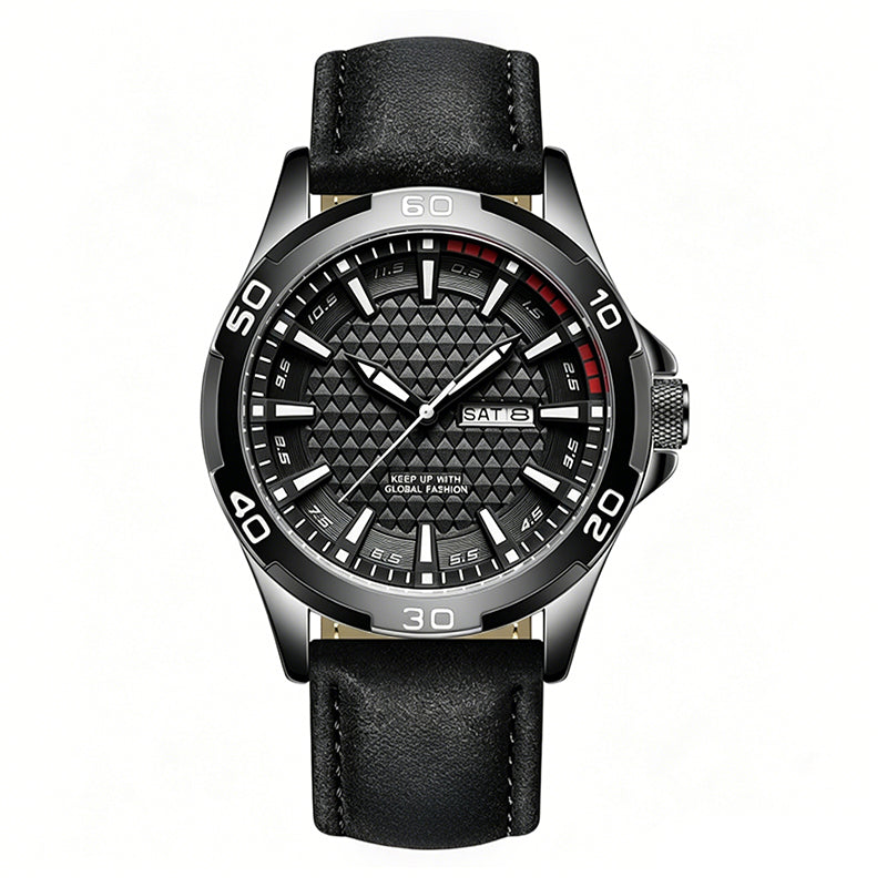 ⌚ LIMITED-TIME 50% OFF! 💥 Men's Luminous Quartz 30M Sports Wristwatch – 3D Geometric Dial, Anti-Scratch, Water Resistant ✨
