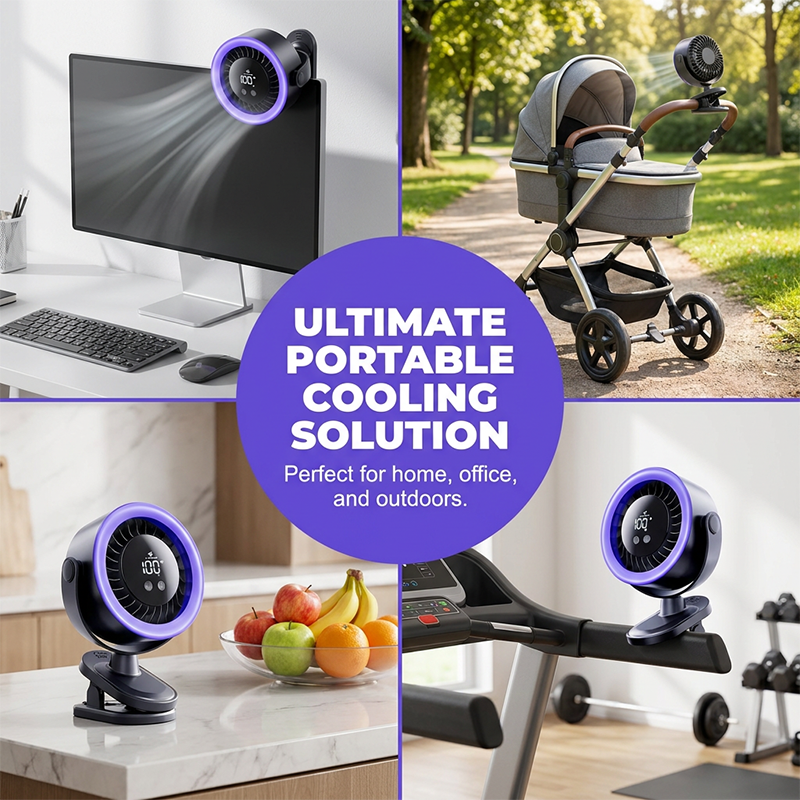 🌬️ USB-Wandventilator mit Digitalanzeige und starker Klemme 💤 Extrem leise Kühlung für die Nacht, omnidirektional schwenkbar. Heute 50 % reduziert!