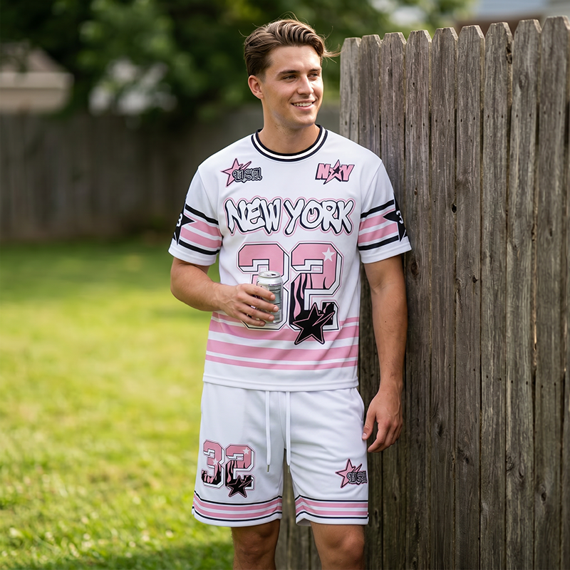 Zweiteiliges Streetwear-Set für Herren | Lässiges T-Shirt und Shorts mit auffälligem Print – jetzt 50 % reduziert!