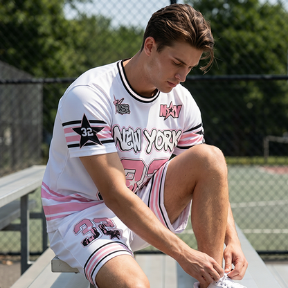Zweiteiliges Streetwear-Set für Herren | Lässiges T-Shirt und Shorts mit auffälligem Print – jetzt 50 % reduziert!