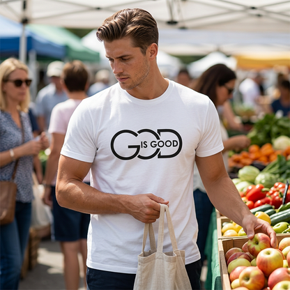 👕 Christliches Grafik-T-Shirt mit "God is Good"-Botschaft✝️