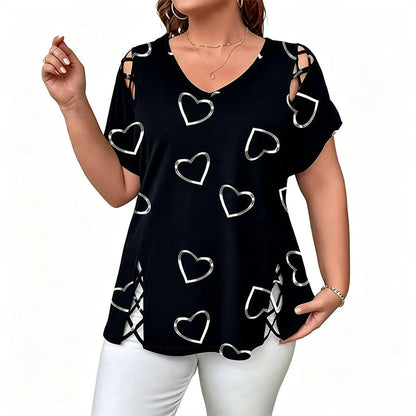 📢📢50% RABATT !!⏰Damen Lässiges V-Ausschnitt Kurzarm T-Shirt