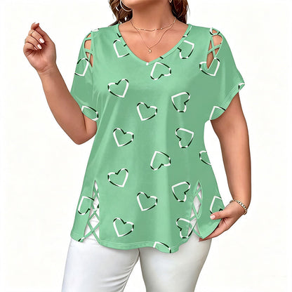 📢📢50% RABATT !!⏰Damen Lässiges V-Ausschnitt Kurzarm T-Shirt