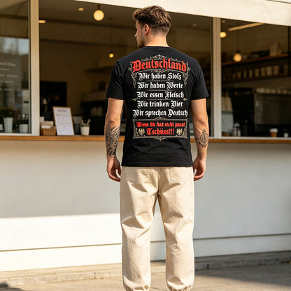 👕 50% RABATT!  Deutschland Heritage T-Shirt – Patriotisches Print, weich & atmungsaktiv – Perfekt für Alltag, Fußball & Oktoberfest ✨