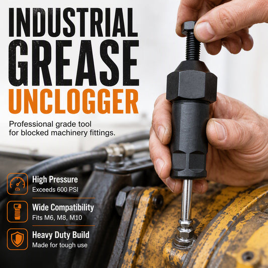🔧 Strumento Professionale Sbloccagrassatori – Pulizia ad Alta Pressione fino a 600 PSI | Adattatori M6/M8 | Asta Lunga o Corta | 14,2-19,5 cm ⚙️