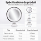 🔍 Specchio ingranditore 10x con LED – Anello illuminato, ventosa (non è necessaria la foratura), testa girevole a 360° – Doppia alimentazione (USB/batteria) – Ideale per il trucco e la cura del viso ✨