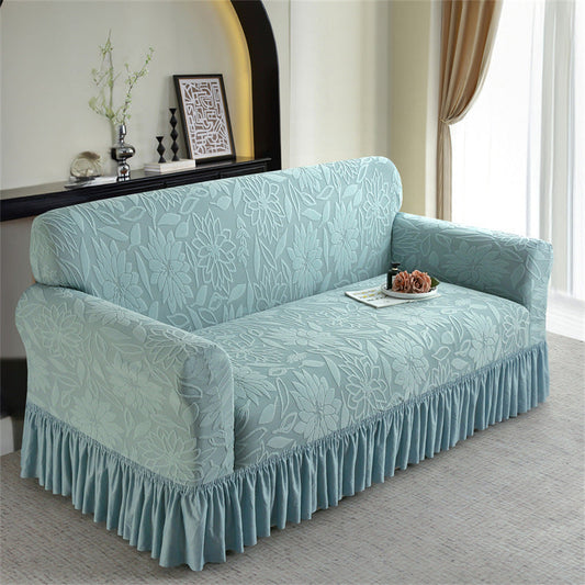 🛋️ Fodera Divano Antiscivolo a Copertura Totale – Tessuto Jacquard con Volant, Bordo Elastico, 1-4 Posti, 4 Colori – Lavabile in Lavatrice 🧵🔵