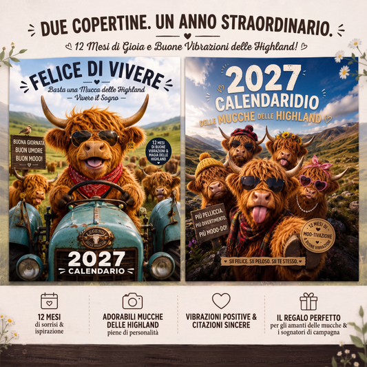 🐄🔥 50% DI SCONTO – Calendario da Parete Mucca Highland 2027 📅✨